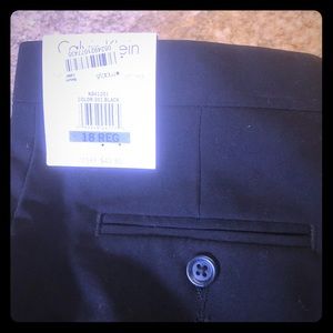 Calvin Klein black flat front dress pants